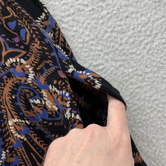 Free People Mini Dress Womens XS Flowy Loose Fit Boho Floral Hippie Pockets - Picture 5 of 13